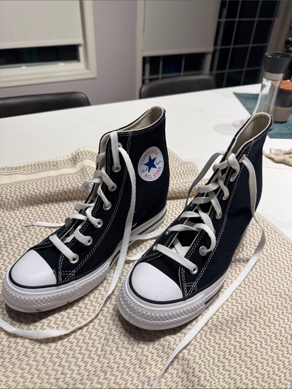 Converse Black and White Kids High-Top Sneakers with All Star Logo